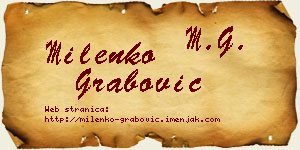 Milenko Grabović vizit kartica